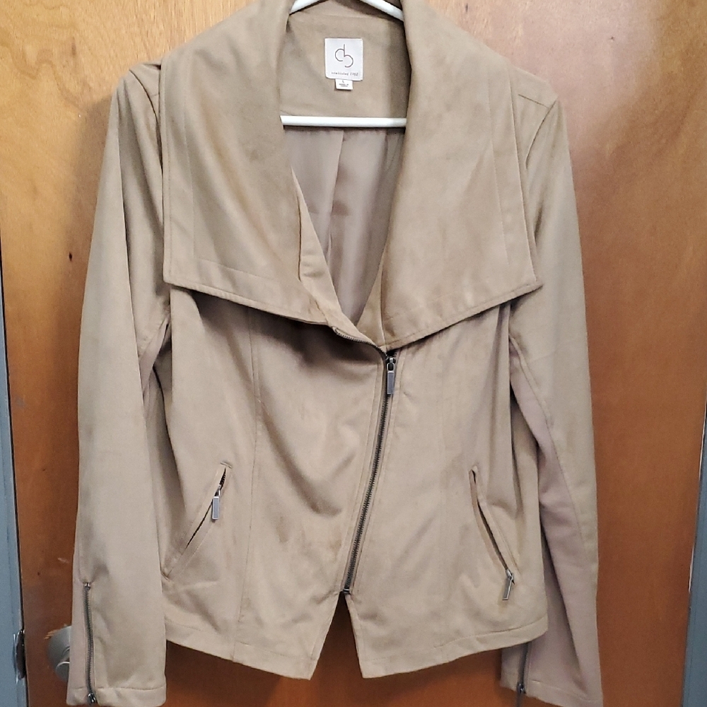 Tan Asymmetrical Zip Jacket